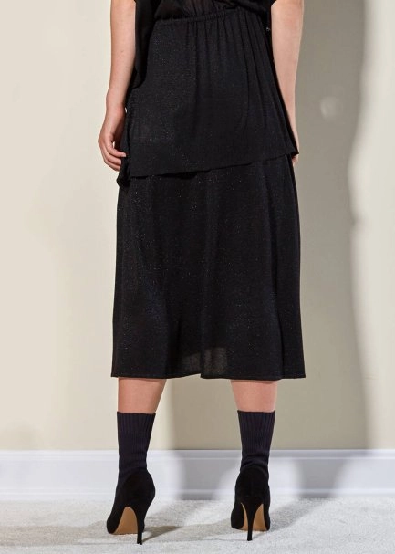 Circle Black Maxi Knit Skirt - 3
