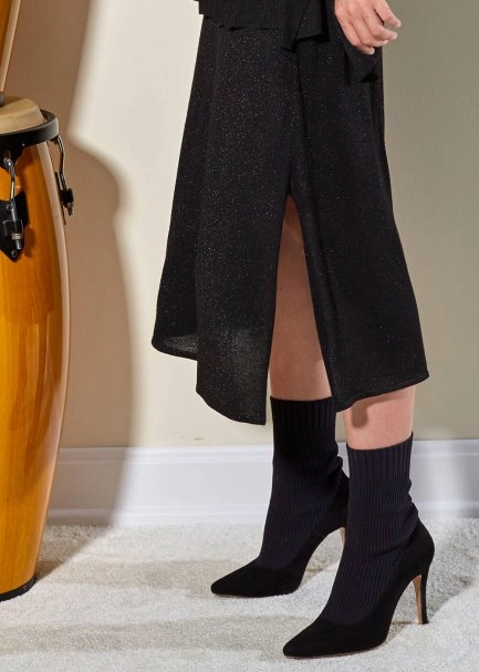 Circle Black Maxi Knit Skirt - 5