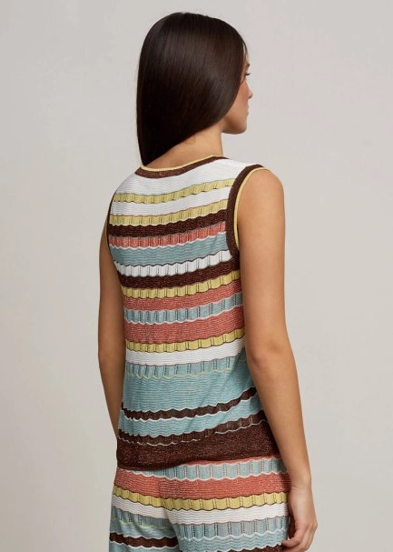 Çizgi Desenli Renkli Triko Bluz - 3