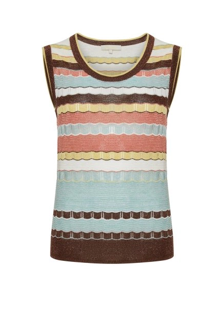 Çizgi Desenli Renkli Triko Bluz - 8