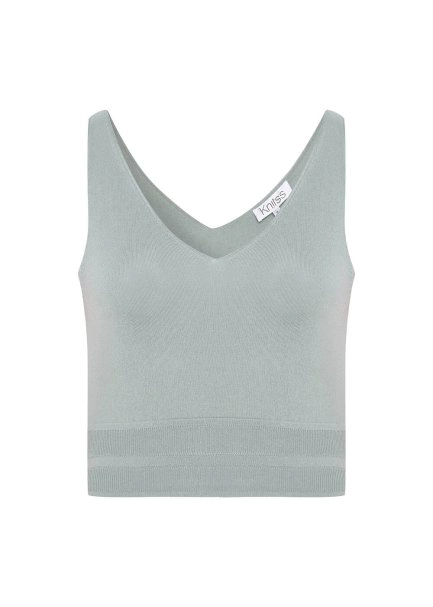 CLAY COTTON SILK BLEND KNIT TOP - 6