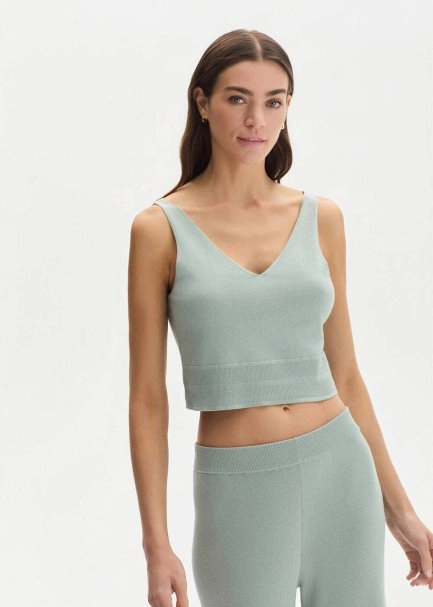 CLAY COTTON SILK BLEND KNIT TOP - 2