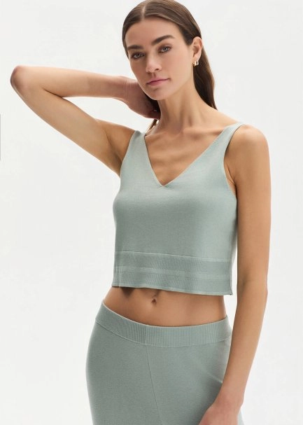 CLAY COTTON SILK BLEND KNIT TOP - 4