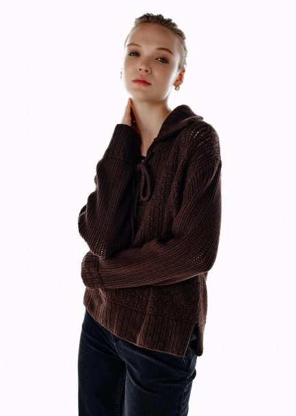 COFFEE ORGANIC COTTON CASHMERE BLEND SWEATER - 3
