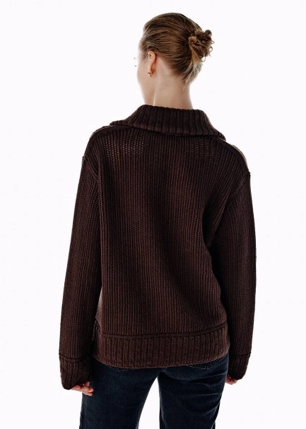 COFFEE ORGANIC COTTON CASHMERE BLEND SWEATER - 5