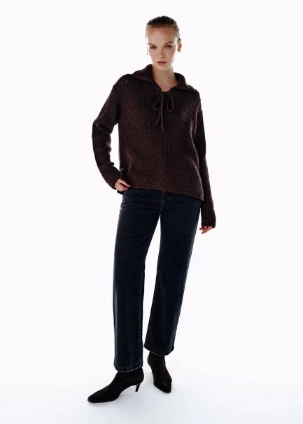 COFFEE ORGANIC COTTON CASHMERE BLEND SWEATER - 2