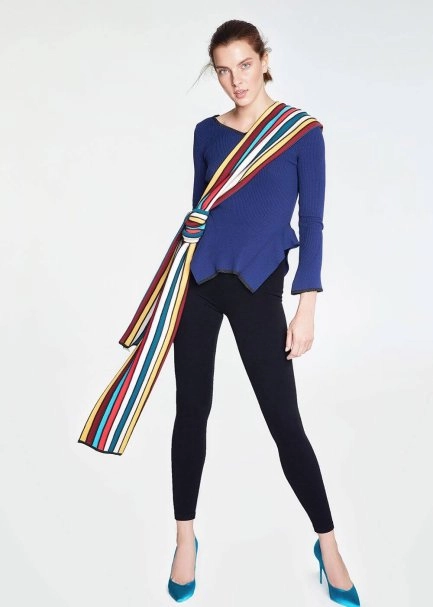 Çok Renkli Çizgili Lurex Örgü Atkı - 2