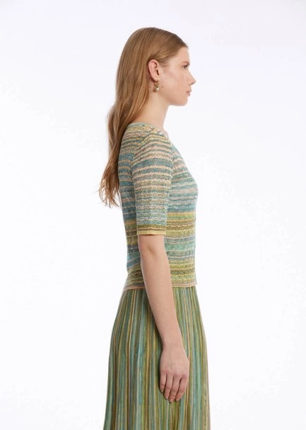 COLOR BLOCK EXOTIC KNIT CARDIGAN - 3