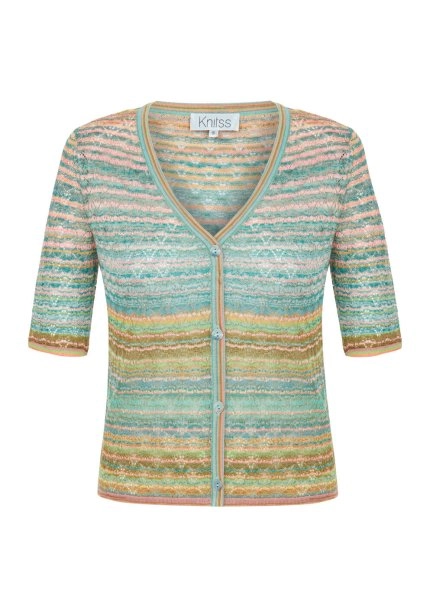COLOR BLOCK EXOTIC KNIT CARDIGAN - 6