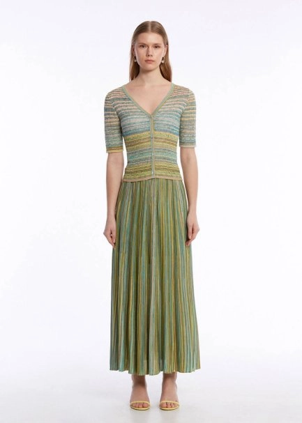 COLOR BLOCK EXOTIC KNIT CARDIGAN - 2