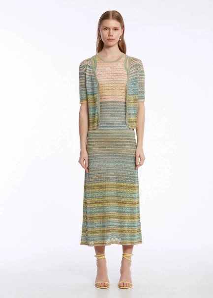 COLOR BLOCK EXOTIC KNIT DRESS - 1