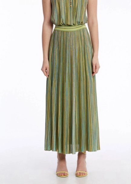 COLOR BLOCK EXOTIC KNIT SKIRT - 2