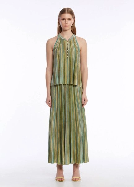 COLOR BLOCK EXOTIC KNIT TOP - 2