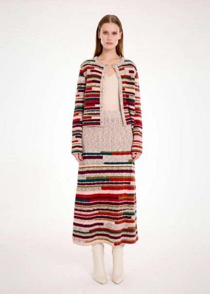 COLOR BLOCK KNIT CARDIGAN - 2