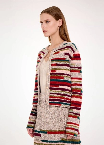 COLOR BLOCK KNIT CARDIGAN - 5