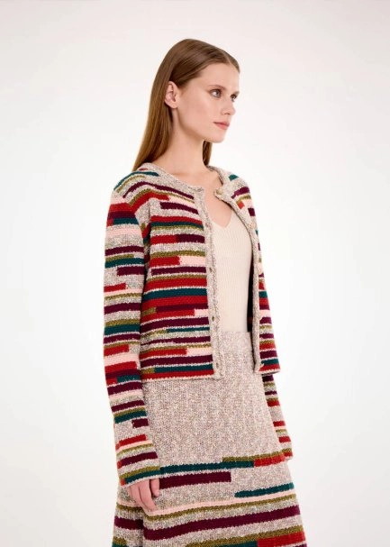 COLOR BLOCK KNIT CARDIGAN - 7