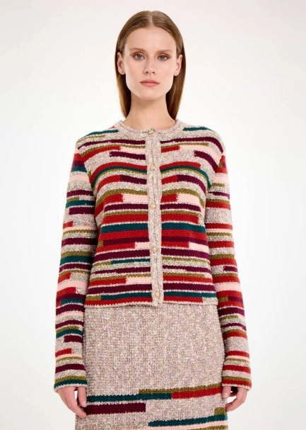 COLOR BLOCK KNIT CARDIGAN - 3