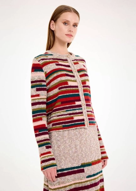 COLOR BLOCK KNIT CARDIGAN - 4