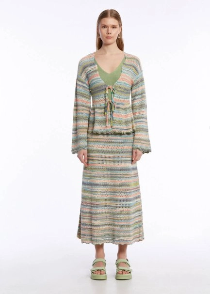 COLOR BLOCK KNIT CARDIGAN EXOTIC - 2