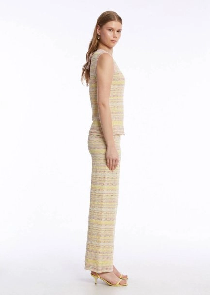 COLOR BLOCK KNIT PANTS - 4