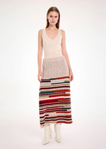 COLOR BLOCK KNIT SKIRT - 2