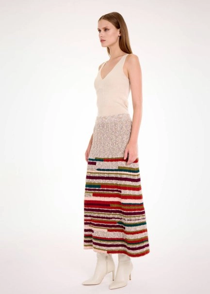 COLOR BLOCK KNIT SKIRT - 4