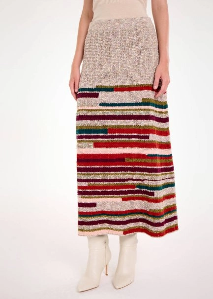 COLOR BLOCK KNIT SKIRT - 3