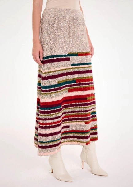 COLOR BLOCK KNIT SKIRT - 5