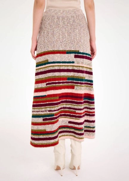 COLOR BLOCK KNIT SKIRT - 6