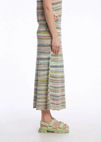 COLOR BLOCK KNIT SKIRT EXOTIC - 3