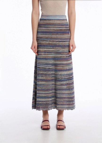 COLOR BLOCK KNIT SKIRT FESTIVAL - 2