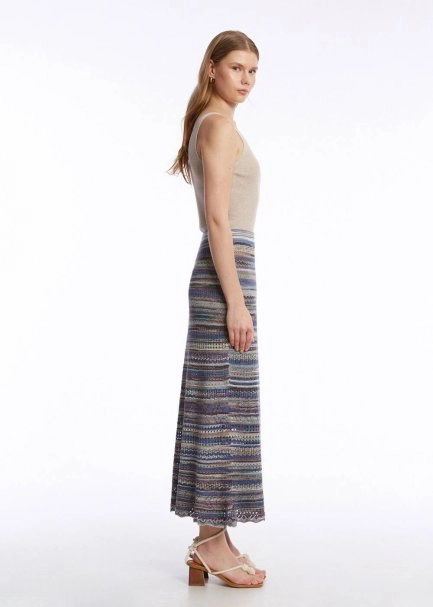 COLOR BLOCK KNIT SKIRT FESTIVAL - 4