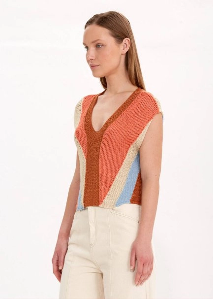 COLOR BLOCK KNIT TOP - 3