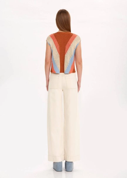 COLOR BLOCK KNIT TOP - 5