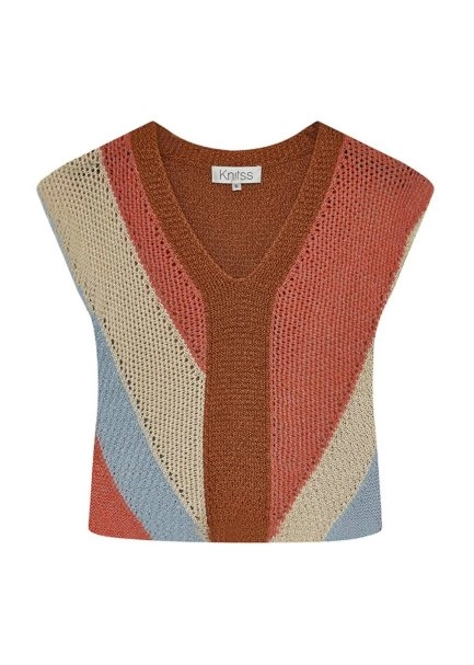 COLOR BLOCK KNIT TOP - 6