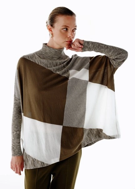 COLOR BLOCK MERINO WOOL BLEND KNIT TUNIC - 3