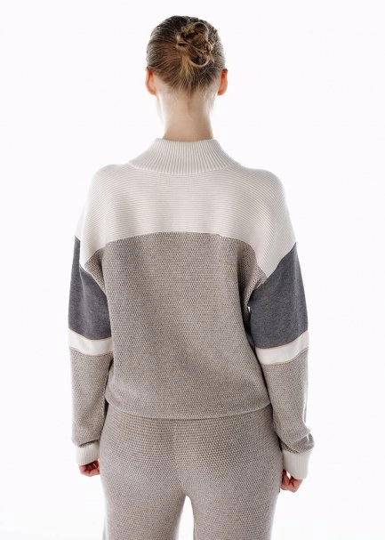COLOR BLOCK MERINO WOOL BLEND SWEATER - 5