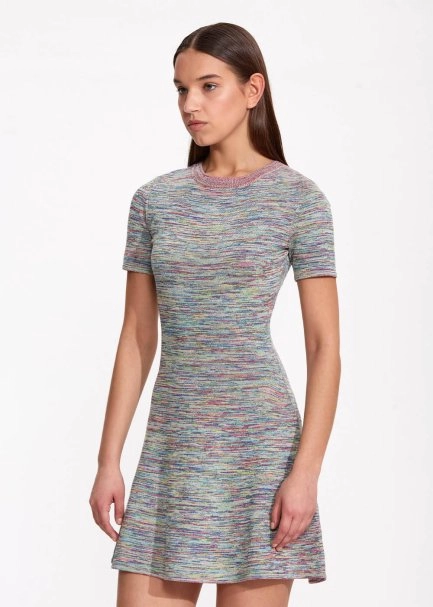 COLOR BLOCK MINI KNIT DRESS - 2
