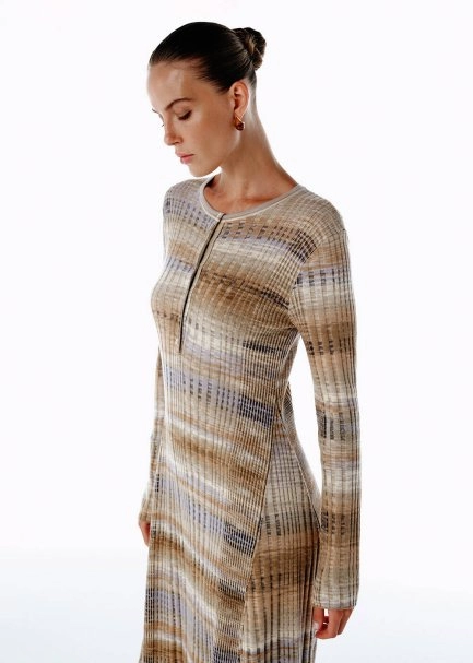 COLOR BLOCK ORGANIC COTTON KNIT DRESS - 2