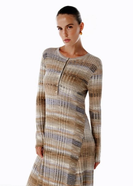 COLOR BLOCK ORGANIC COTTON KNIT DRESS - 3