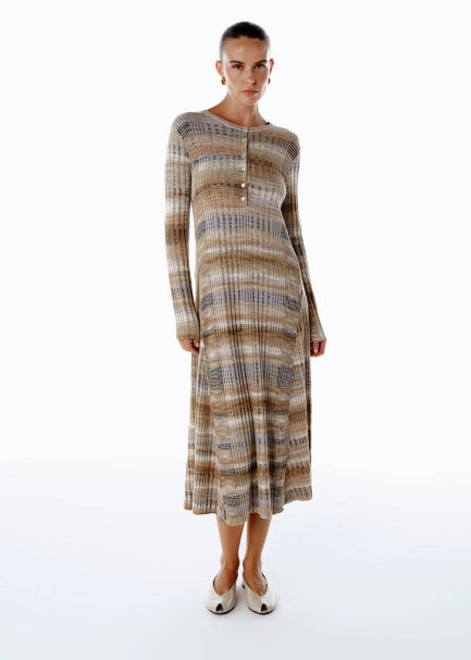 COLOR BLOCK ORGANIC COTTON KNIT DRESS - 1