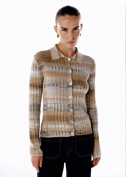 COLOR BLOCK ORGANIC COTTON KNIT TOP - 4