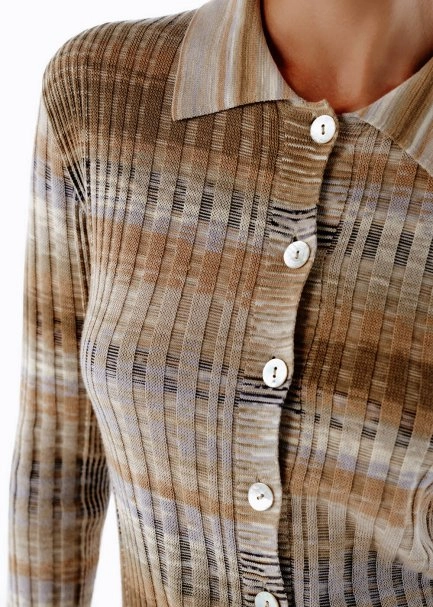 COLOR BLOCK ORGANIC COTTON KNIT TOP - 2