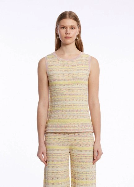 COLOR BLOCK SOFT CANDY KNIT TOP - 1