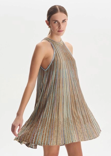 COLOR BLOCK SOFT CANDY MINI KNIT DRESS - 2