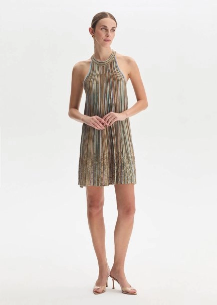 COLOR BLOCK SOFT CANDY MINI KNIT DRESS - 1