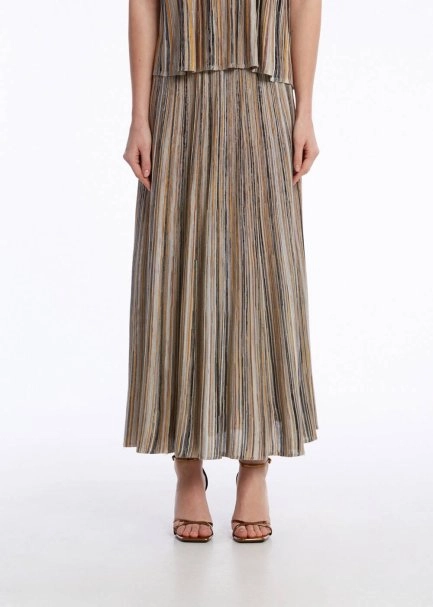 COLOR BLOCK TERRA KNIT SKIRT - 1