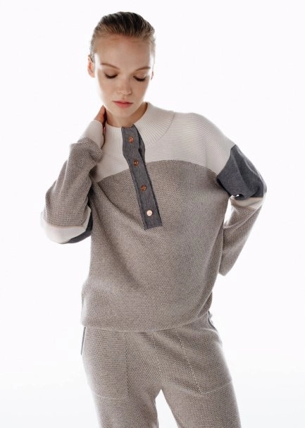 Color Blok Merino Yün Karışımlı Triko - 2