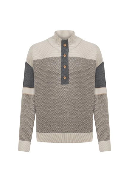 Color Blok Merino Yün Karışımlı Triko - 6