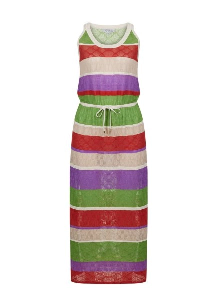 Color Blok Triko Elbise - 6